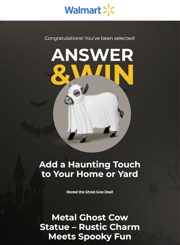 Walmart Metal Ghost Cow